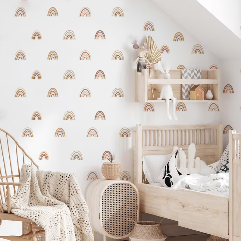 Boho Rainbow Wall Decals Wall  - Baby Nursery Decor Girl ulasan dan harga