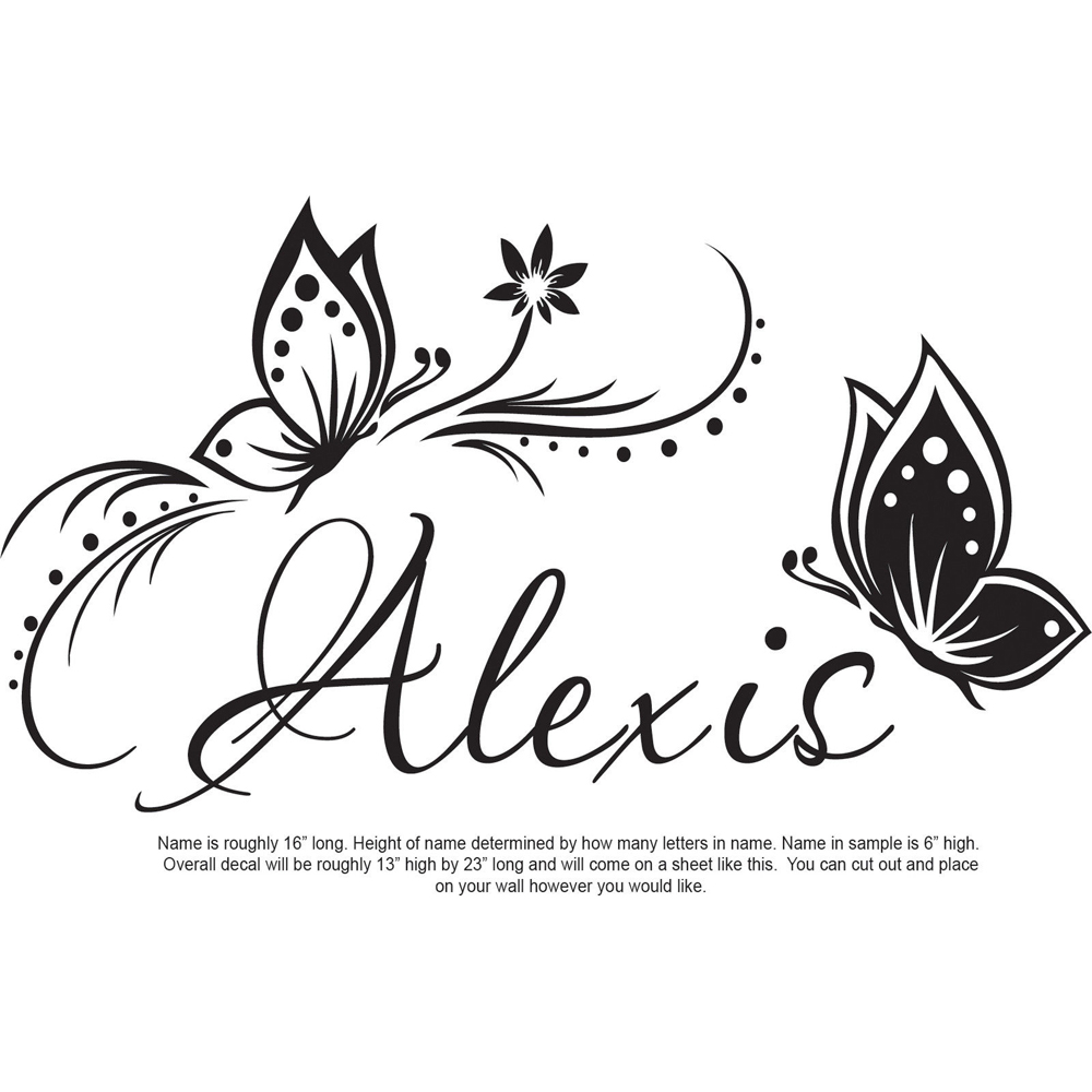 Personalized Name & Butterflie - Baby Girl Nursery Quotes ulasan dan harga