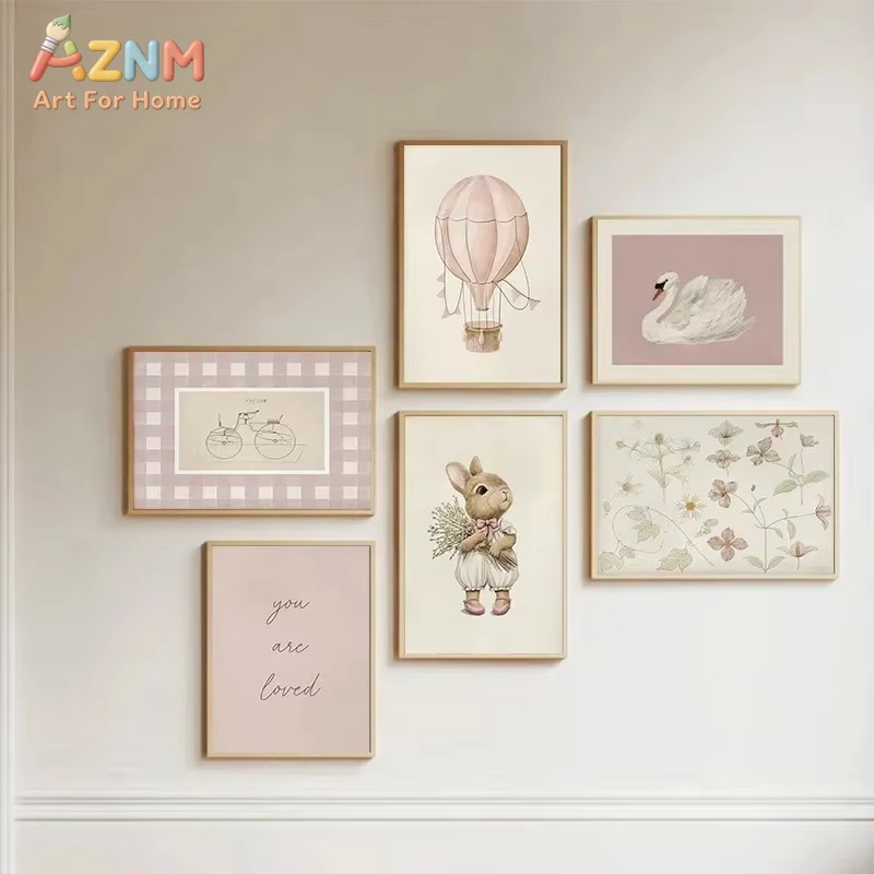Bunny Nursery Canvas Wall Art  - Baby Nursery Frames ulasan dan harga