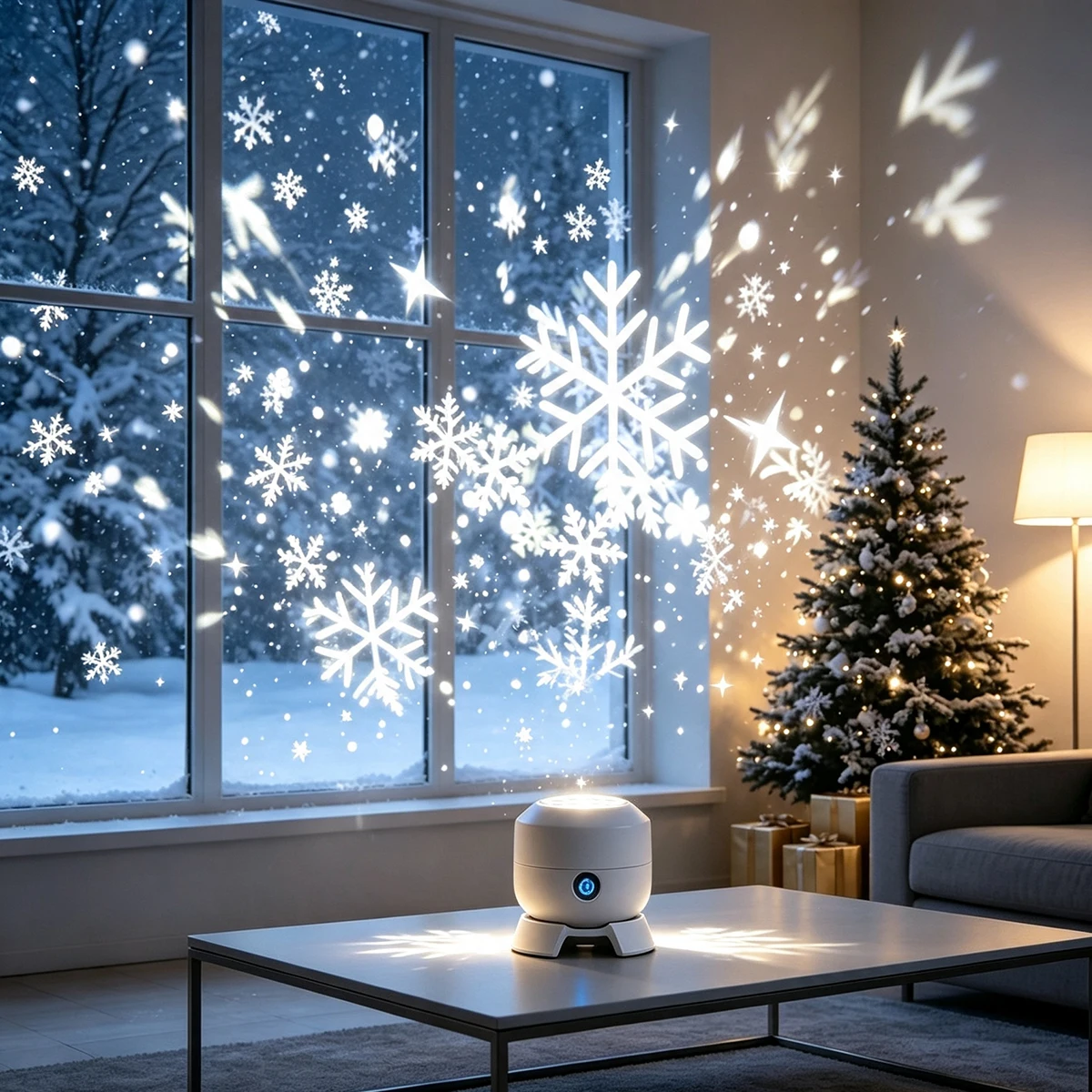 LED Rotating Snowflake Star Pr - Baby Nursery Wall Lights ulasan dan harga