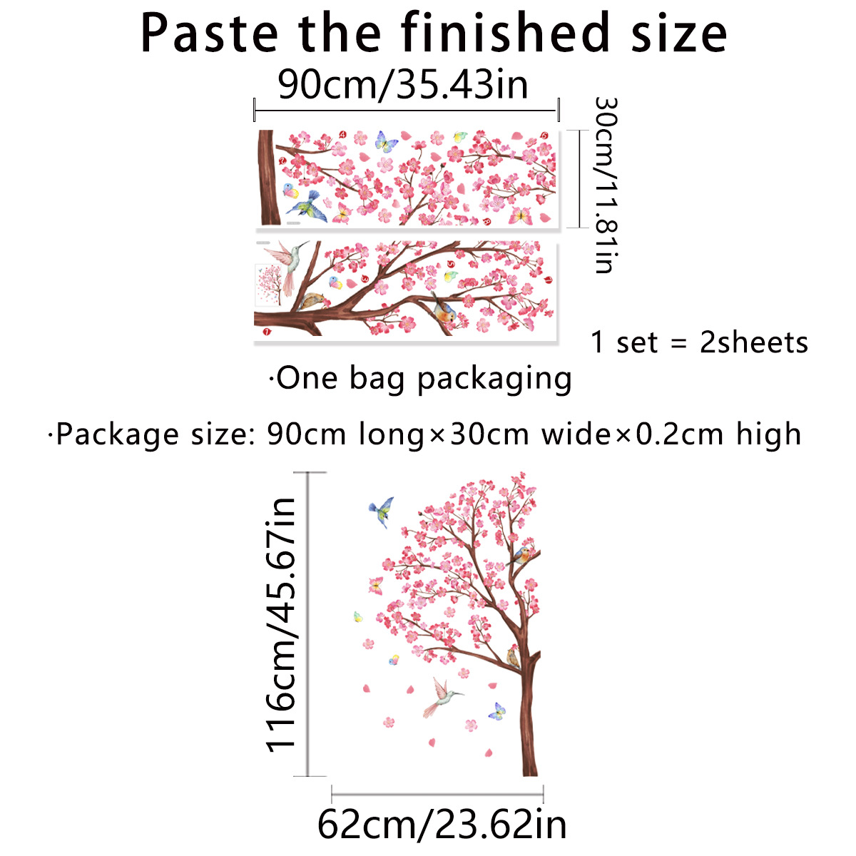 Watercolour Bird Flower Wall S - Baby Nursery Decor Girl ulasan dan harga