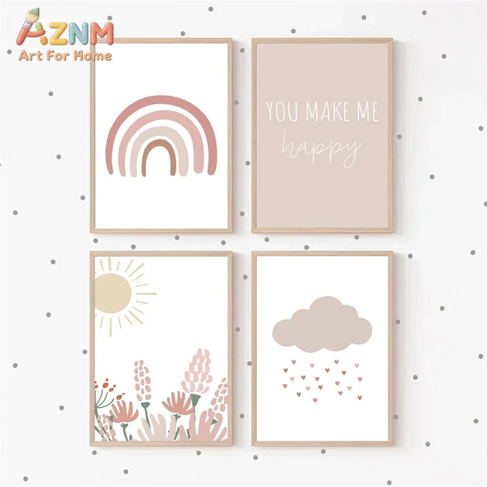AZNM Boho Pink Rainbow Sun Flo - Baby Girl Nursery Quotes ulasan dan harga