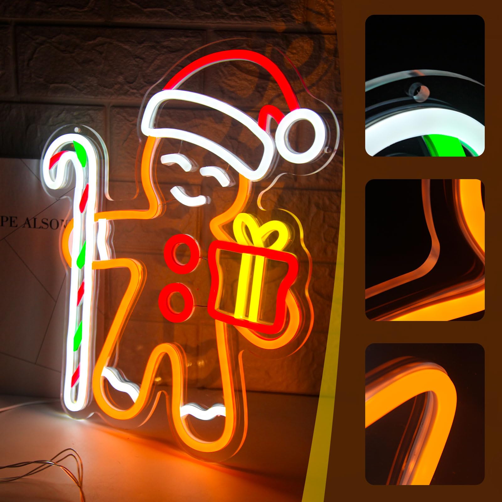 Gingerbread Man LED Neon Sign  - Baby Nursery Wall Lights ulasan dan harga