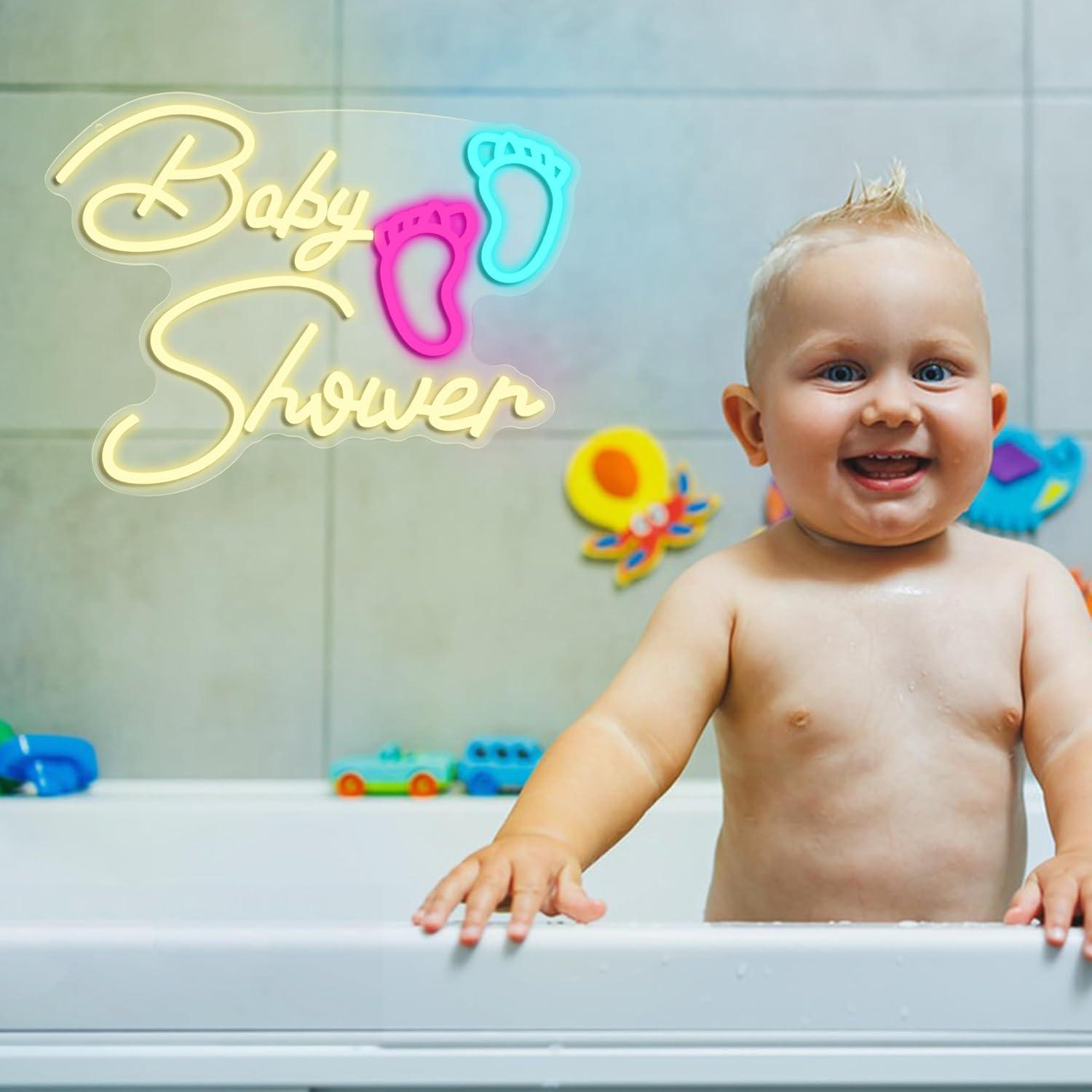 Baby Shower Neon Sign USB Dimm - Baby Nursery Wall Lights ulasan dan harga