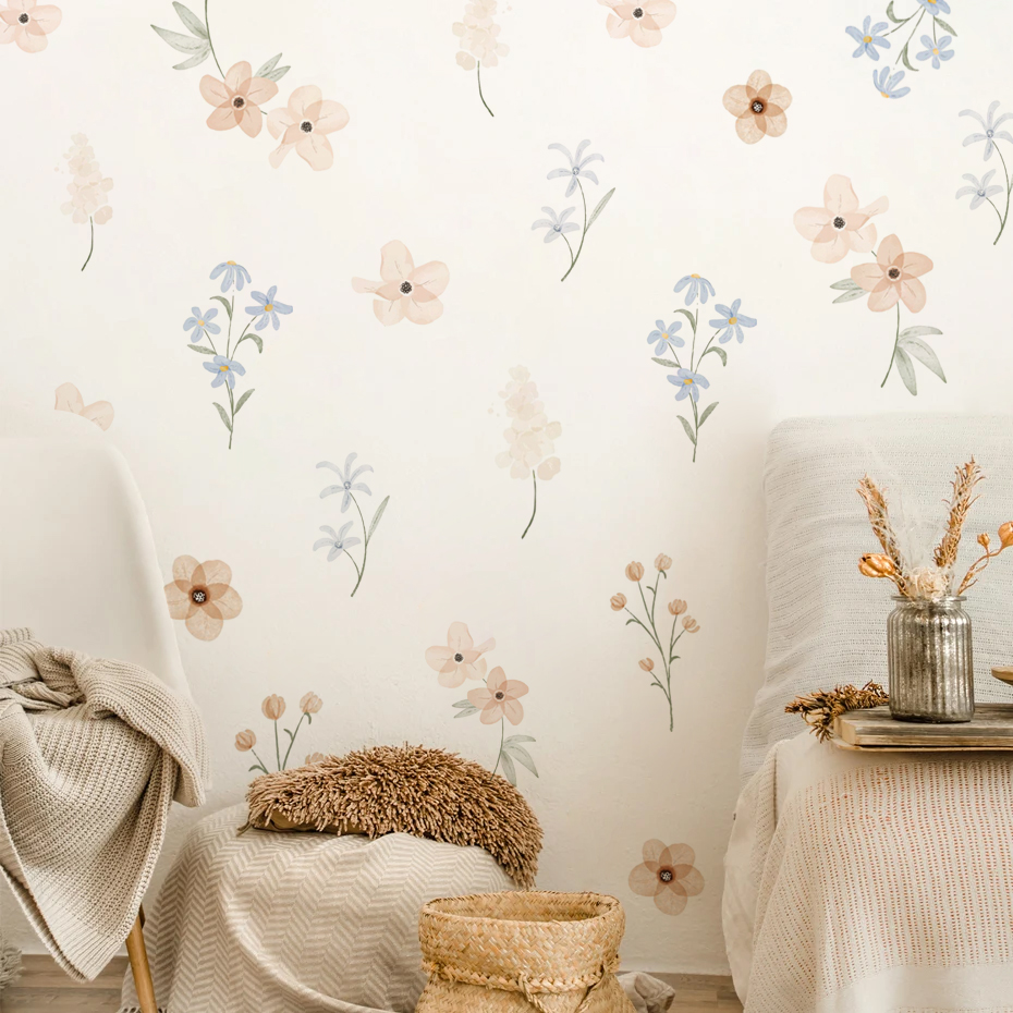 Watercolor Flowers Wall Sticke - Baby Girl Nursery Quotes ulasan dan harga