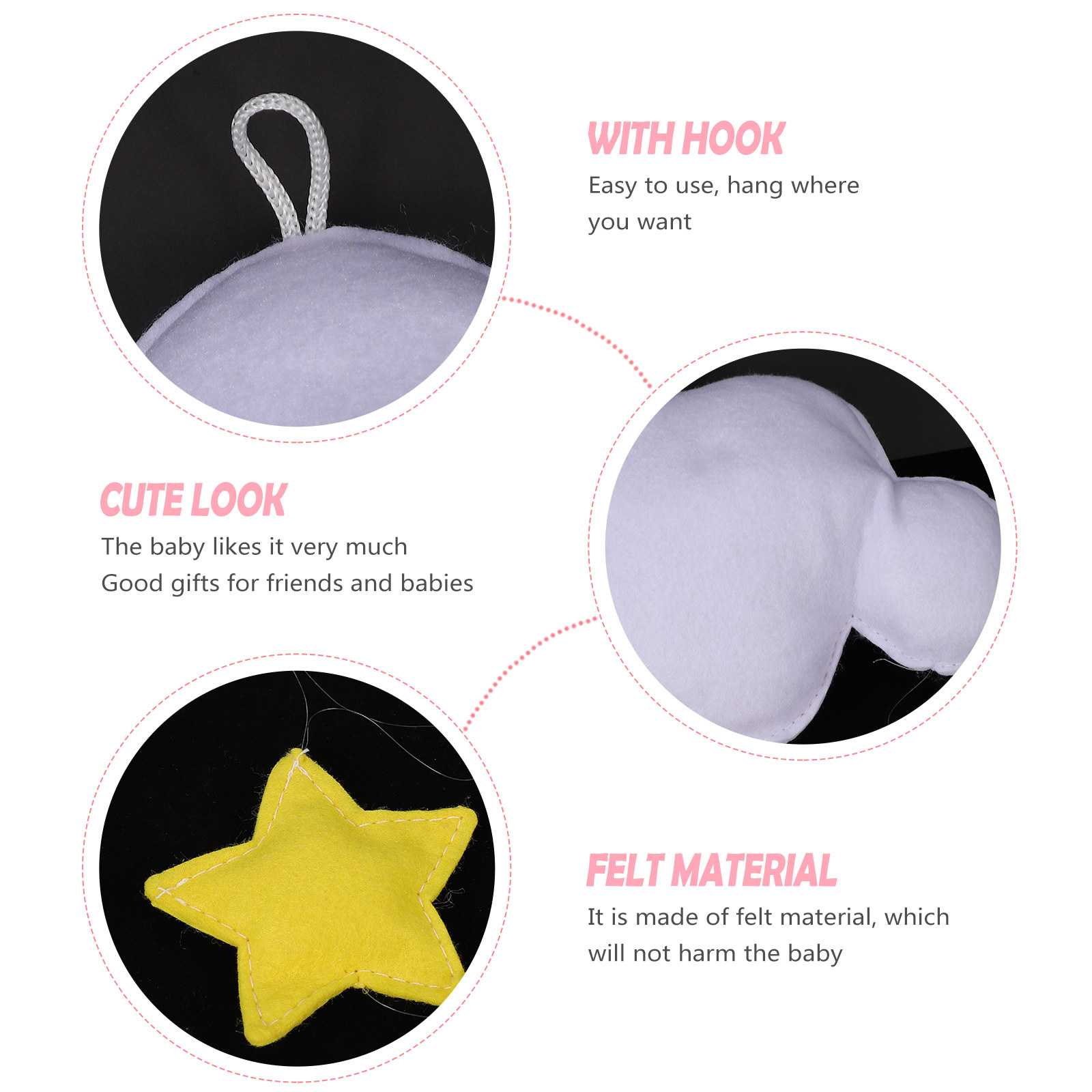 Lovely Cloud Star Felt Wall Ha - Baby Nursery Light Fixture ulasan dan harga