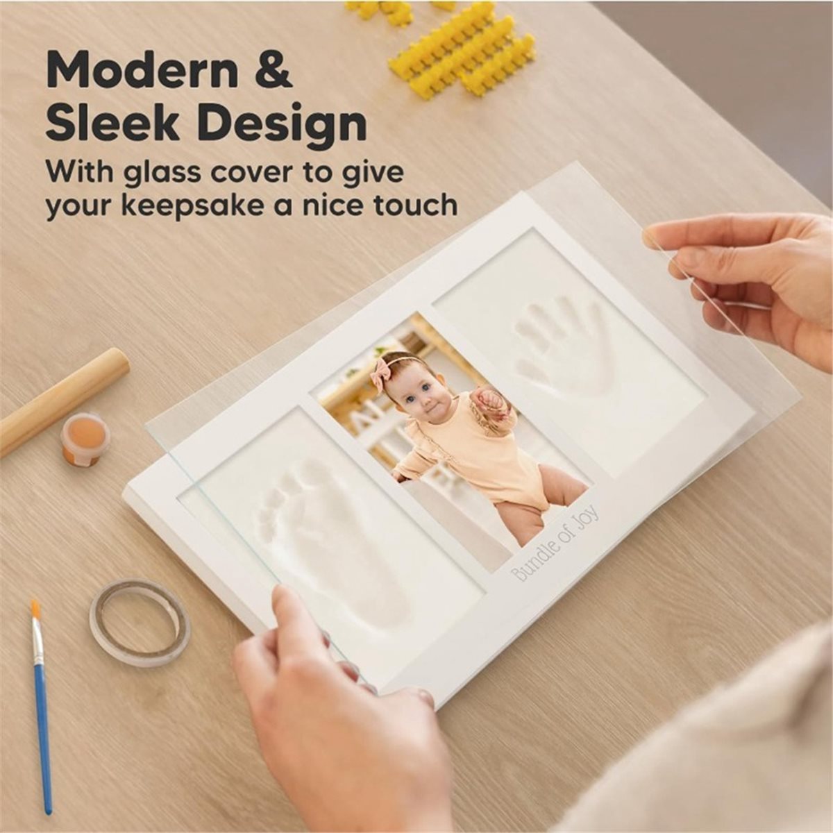 Y69A Baby Handprint & Footprin - Baby Nursery Frames ulasan dan harga